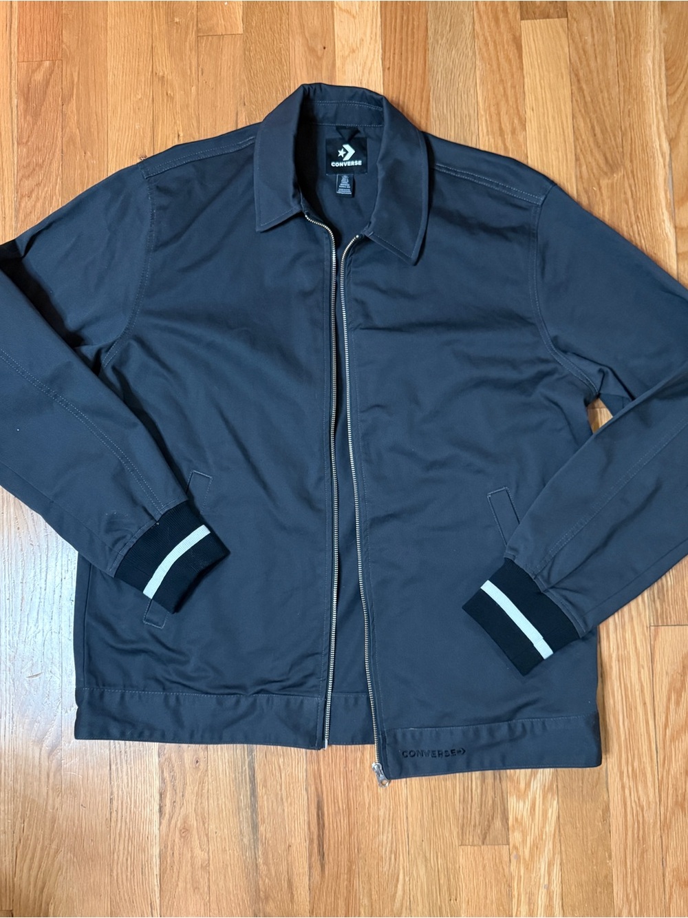Converse Men's Gray Zip-Front Jacket (L)